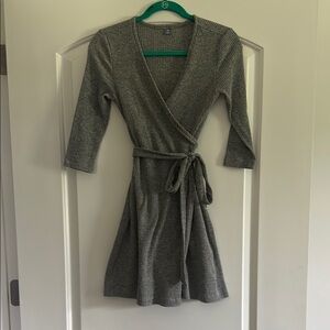 Elegant Gray Wrap Dress